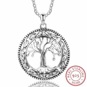 ̵ۥ꡼ͥå쥹󥰥Сڥȡĥͥå쥹argento sterling 925 albero della vita e collana per donna 26mm ciondoli