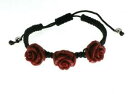 【送料無料】アクセサリー ネックレス バラシルバーボールbracciale cotone bijou tre rose rosse shamballa pallina argento|詳細画像