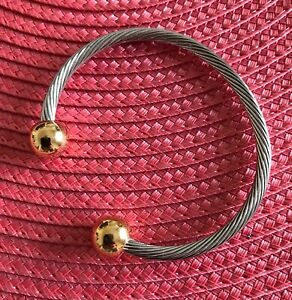 【送料無料】アクセサリー ネックレス ブレスレットステンレススチールゴールドボールmeraviglioso bracciale acciaio inox con sfere oro nuovo