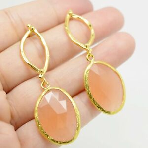 【送料無料】アクセサリー　ネックレス　ストーンヒスイイヤリングaylas placcato oro semi preziosi gem stone giada orecchini fatti a mano