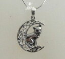 【送料無料】アクセサリー ネックレス ライセンスリサパーカースターリングネックレスシルバーgatto dargento su luna con pentagramma collana by lisa parker sterling 925 con licenza