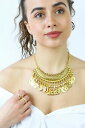 【送料無料】アクセサリー　ネックレス　イギリスネックレスregno unito nuova moneta doro dangle boho festival etnico trama grossa dichiarazione collana