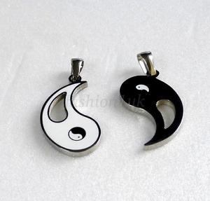 【送料無料】アクセサリー ネックレス ヤンステンレススチールペンダントネックレスミッドセットyin amp; yang acciaio inox ciondolo pendente set met 2 parti uk