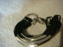 アクセサリー　ネックレス　ファッションマルチシルバーブレスレットfashion multi standed bracciale in nero e argento