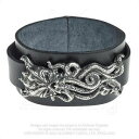 【送料無料】アクセサリー ネックレス ゴシックピューターカフ alchemy gothic peltro cthulhu rising nera in pelle cinturino da polso bracciale a115