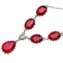 【送料無料】アクセサリー ネックレス ktナシガーネットルビーホワイトカット1925 kt pera amp; taglio ovale forma granato rossorubino 18k bianco