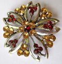 【送料無料】アクセサリー　ネックレス　ビンテージアルジェントユニークbelle broche bijou vintage couleur vieil argent cristaux topaze unique 209