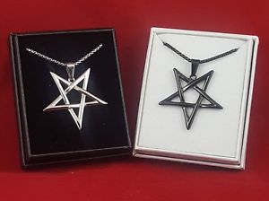 【送料無料】アクセサリー　ネックレス　ネックレスシルバーinvertito pentagrammapentacolo stella collana nero e argento 2 items