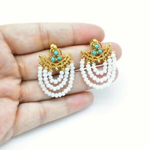 【送料無料】アクセサリー　ネックレス　ストーンヒスイターコイズイヤリングaylas placcato oro semi preziosi gem stone giada turchese orecchini