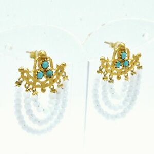 【送料無料】アクセサリー　ネックレス　ストーンヒスイターコイズイヤリングaylas placcato oro semi preziosi gem stone giada turchese orecchini