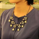 【送料無料】アクセサリー ネックレス collana perla fiore rosa cristallo verde retr originale sera matrimonio jcr 5(4)