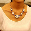 【送料無料】アクセサリー ネックレス collana goccia beige blu cristallo retr moderno originale sera matrimonio qt 8(4)