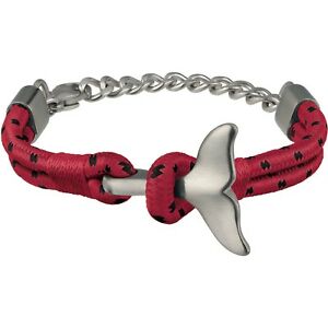 【送料無料】アクセサリー　ネックレス　ブレスレットジャンパナイロンフリッパーブラックレッドブレスレットロープbracciale breil jumper uomo nylon pinna rosso nero tj2615 bracelet pesce corda