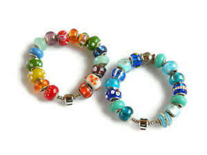 【送料無料】アクセサリー　ネックレス　ブレスレットbracciale con elementi di resina colorati