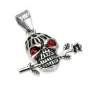 【送料無料】アクセサリー ネックレス トレーラロマンチックスカルシルバーステンレススチールペンダントrimorchio romantico teschio argento in acciaio inox skull donna uomo pendant(4)