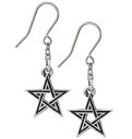 【送料無料】アクセサリー ネックレス ブラックスターイヤリングゴシックホックnero stella pentagramma protezione orecchini surg acciaio ganci alchemy gothic