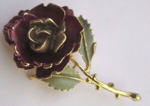 【送料無料】アクセサリー　ネックレス　ビンテージローズbroche bijou vintage la rose couleur or finement travaille mail mauve 2795