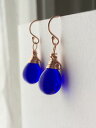 【送料無料】アクセサリー ネックレス cobalt blue rose gold filled teardrop orecchini