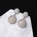 【送料無料】アクセサリー ネックレス イヤリングシルバーピンボールクラスレトロorecchini a perno argentato mezzo sfera pav strass class retr aa23
