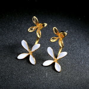 【送料無料】アクセサリー ネックレス イヤリングジャケットユリエナメルメッキorecchini orecchio giacca fiore giglio smalto bianco placcato oro p2