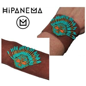 ヒパネマ 【送料無料】アクセサリー　ネックレス　ブレスレットマンシェットマロンターコイズhipanema bracelet manchette cuir retourn marron perle turquoise dor bijou