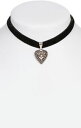 【送料無料】アクセサリー ネックレス ブラックschuhmacher samtkette con cuore 2044sb nero(4)