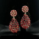 【送料無料】アクセサリー ネックレス イヤリングゴールドクリップドロップクラスorecchini clip dorato grandi tondo goccia cristallo rosso class matrimonio yw12