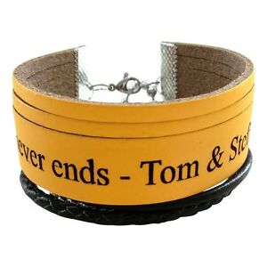 ̵ۥ꡼ͥå쥹եuomo preferiti bracciale incisione bracciale in pelle 2,5cm di spagogiallo