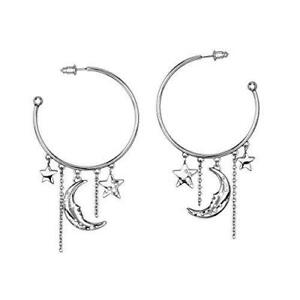 【送料無料】アクセサリー　ネックレス　イヤリングサークルスチールペンダント2jewels orecchini cerchio donna moon 261114 acciaio charms luna stelle pendenti