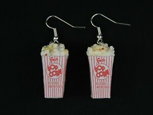 【送料無料】アクセサリー　ネックレス　ポップコーンペンダントイヤリングトウモロコシシネマpopcorn orecchini pendenti miniblings mais sacchetto 3d cinema bianco rosso