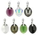 【送料無料】アクセサリー ネックレス ピアススターリングシルバーシリーズフックスワロフスキーorecchini argento sterling ganci realizzato con 6734 foglie 23 mm cristalli swarovski