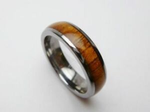 【送料無料】アクセサリー　ネックレス　ハワイタングステンリングhawaiano uomo koa legno incastonato tungsteno anello di matrimonio 6mm 371021