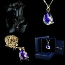 【送料無料】アクセサリー ネックレス カラーイエローゴールドクリスタルネックレスcollana donna a pendente rubino rosso colore oro giallo 18kt cristallo regalo(4)