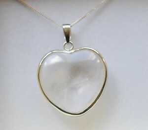 楽天hokushin【送料無料】アクセサリー　ネックレス　スターリングシルバークォーツボックスネックレスクリアペンダントgrande argento sterling chiaro al quarzo gemstone collana con pendente cuore in confezione