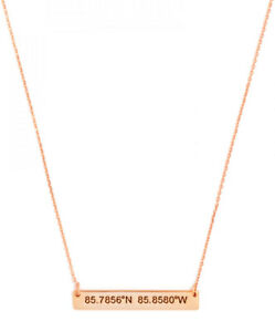 【送料無料】アクセサリー　ネックレス　カスタマイズネックレスpersonalizzati latitude,longitudine coordinare collana in argento placcato oro(4)
