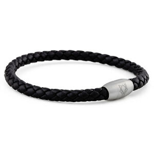 【送料無料】アクセサリー　ネックレス　マグネットブレスレットレザーステンレススチールakitsune s ilva magnete bracciale in pelle acciaio inox accessori argento nero