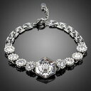【送料無料】アクセサリー ネックレス ホワイトクリスタルホワイトゴールドテニスブレスレットluccicante brillante chiaro strass di cristallo bianco placcato in oro bianco bracciale tennis