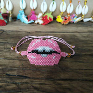 【送料無料】アクセサリー　ネックレス　ブレスレットブレスレットピンクレッドデリカシードgo2boho miyuki bracelet evil eye bracelets bite lips pink red delica seed bea