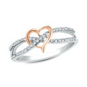 【送料無料】アクセサリー ネックレス ホワイトゴールドピンクゴールドシルバー14k bicolore oro bianco e rosa finitura argento 925 cuore