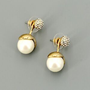 【送料無料】アクセサリー ネックレス イヤリングジャケットゴールドパールホワイトメタルorecchini orecchio giacca oro perla bianco petalo metallo matrimonio g4