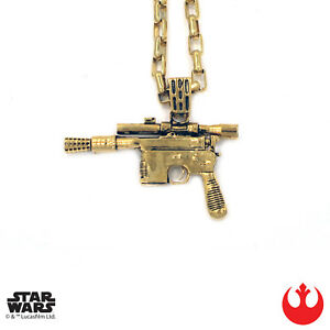 【送料無料】アクセサリー　ネックレス　ハンスターウォーズブラスターゴールドペンダントhan cholo star wars hc blaster ciondolo oro 762cm