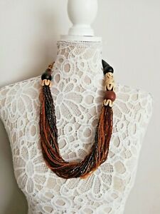 【送料無料】アクセサリー　ネックレス　アフリカビーズネックレスperline in legno africana tribale insolita dichiarazione intagliato etnico boho chunky collana