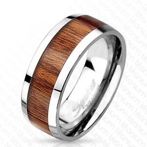【送料無料】アクセサリー　ネックレス　チタンシルバーリングtitanio anello in argento 8 mm larghezza motivo legno 60 19 66 21