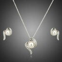 【送料無料】アクセサリー ネックレス ピンパールネックレスセットイヤリングorecchini a perno rotondo perla e collana s...