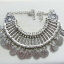 【送料無料】アクセサリー　ネックレス　ネックレスコインアンティークシルバーcollana collier boho placc argento antico con monetine