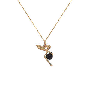 アクセサリー　ネックレス　コリアープチプラークオニキスcollier petite fe en plaque or 18ct et onyx longueur au choix 45cm ou 50cm