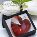 【送料無料】アクセサリー ネックレス ペンダントシルバーミリマグマクリスタルスワロフスキーgrande ciondolo 925 argento 40mm cuorerosso magmacristalli di swarovski
