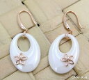 【送料無料】アクセサリー ネックレス シルバーピンクゴールドハワイアンプルメリアargento 925 rosa e oro hawaiano plumeria fiore bianco ceramica ovale