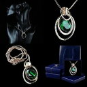 アクセサリー　ネックレス　エメラルドオーストリアネックレスジルコンクリスタルローズcollana donna smeraldo pendente placcato oro rose austriaco cristallo zircone