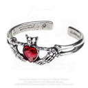 【送料無料】アクセサリー ネックレス ゴシックピューターブレスレットッドクラダ alchemy gothic peltro teschio rosso crystal cuore braccialetto claddagh di notte a114